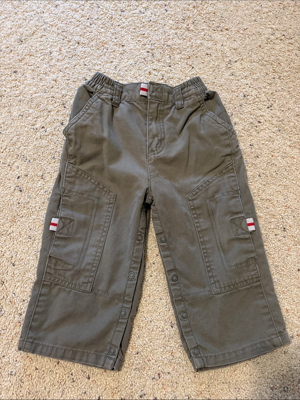 Gymboree Olive Green Cargo Pants with Snap Legs